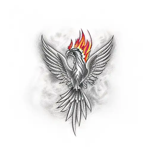 Phoenix With Fire Around It