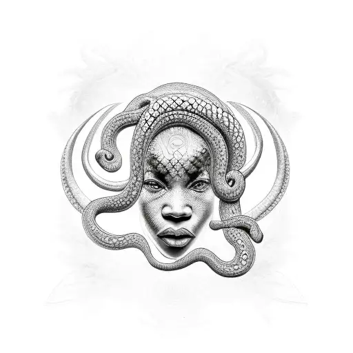 Mami Wata With Afro And Snake