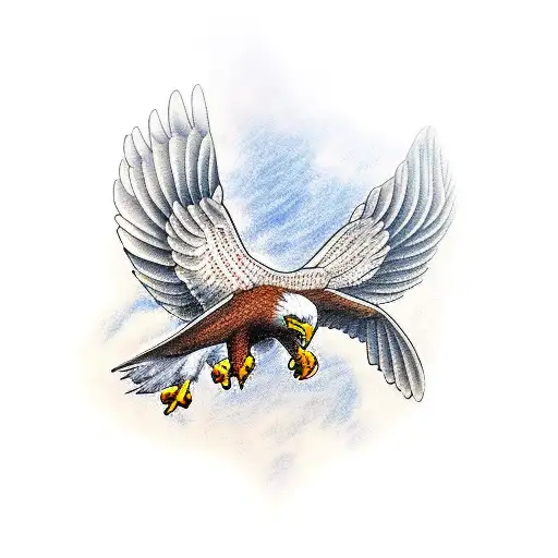 Eagle Flying Holding Up
