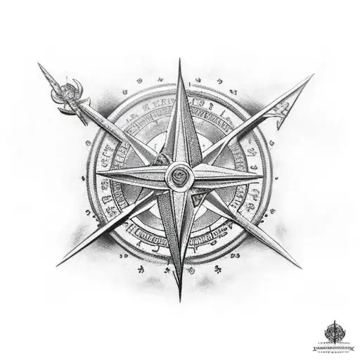 Archangel Michael With Rose And Compass