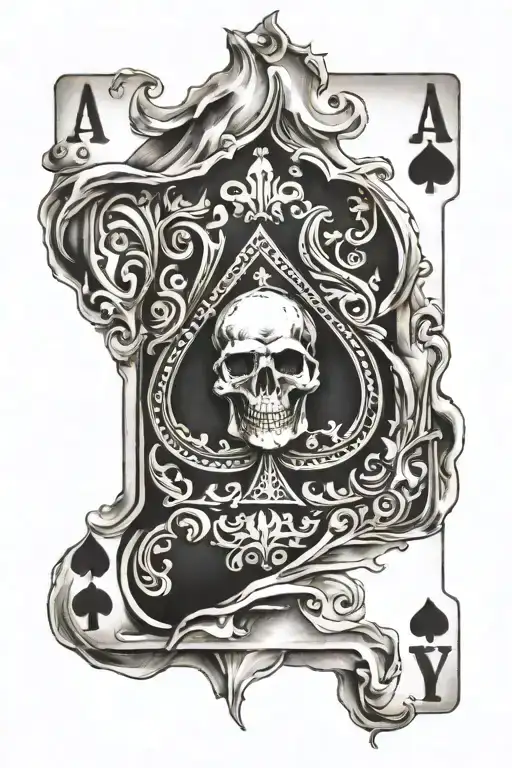 A Burning Ace Of Spades Card