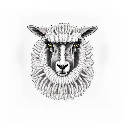 Funny Looking Sheep On A Field