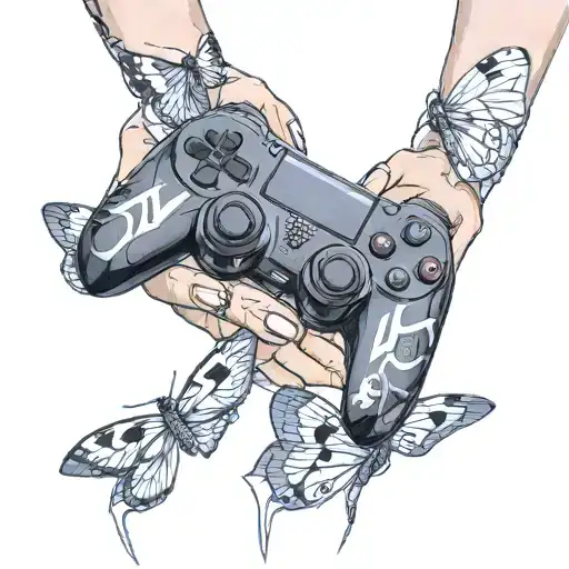Lingerie Girl Holding Ps5 Controller Instead Of Moth