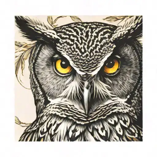 Owl With Orange Eyes