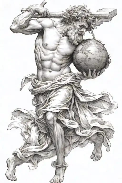 Atlas Greek God Carrying Earth