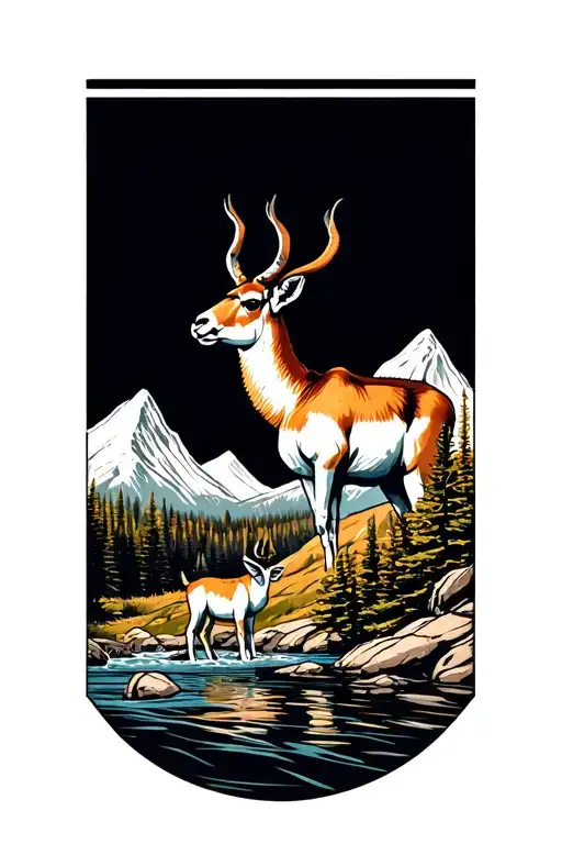 Patagonia Mountains River Guanacos Chilean Symbols