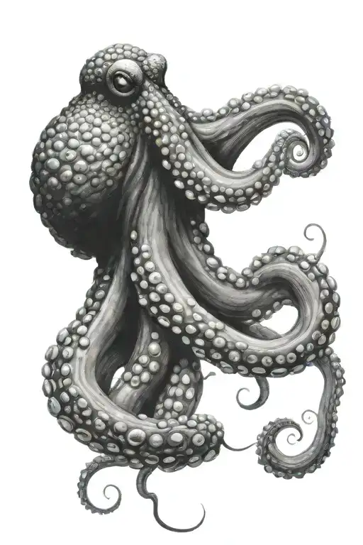 Octopus With Tenticles Ink