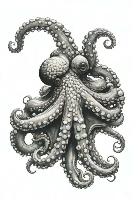 Octopus With Tenticles Ink