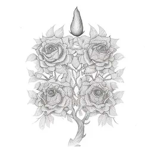 A Family Tree With Each Member Represented By A Different Type Of Flower