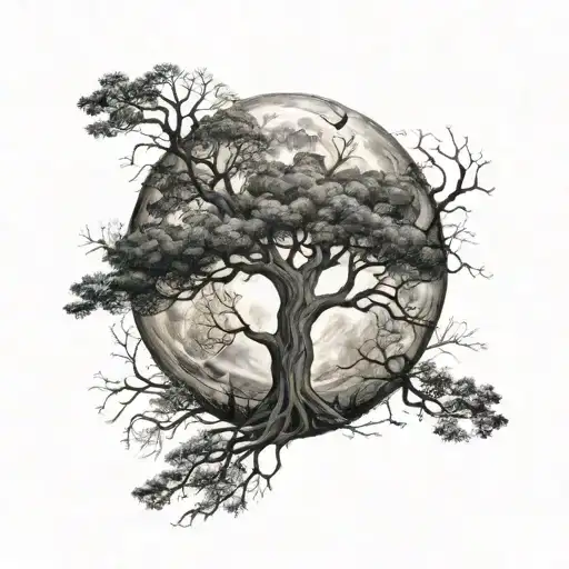 World Tree And Moon