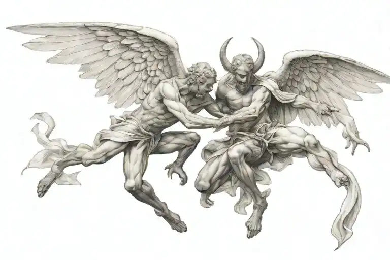 The Fight Between The Devil And The Angel