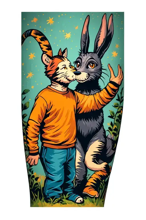 Calvin And Hobbes In A Donny Darko Theme Sleeve