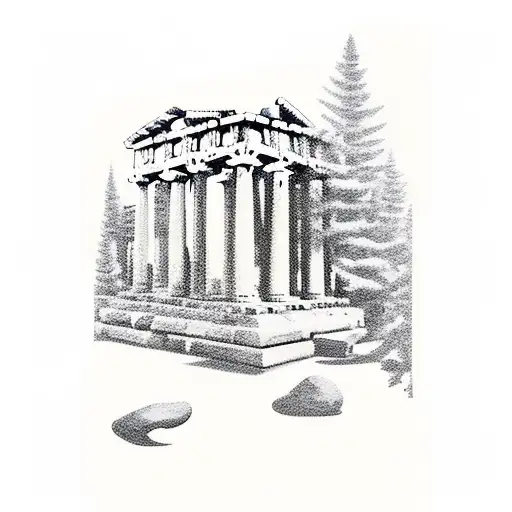 Greek Temples On Mountain