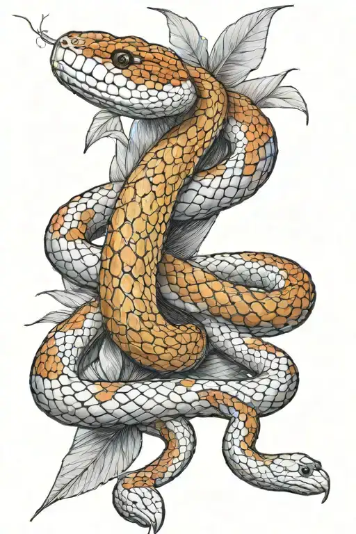 Corn Snake Wrapped Around Half Of The Leg Sleeve