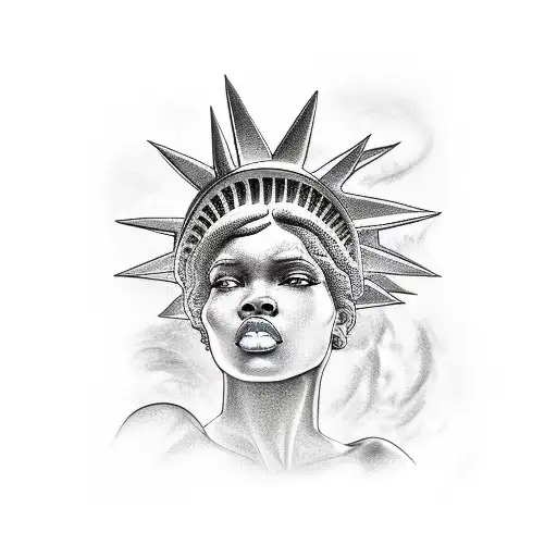 Beautiful Black Woman As The Statue Of Liberty