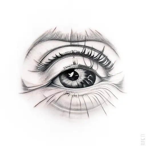 Nice Eye Tattoo With An Hourglass