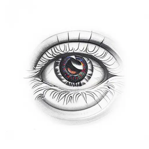 Nice Eye Tattoo With An Hourglass In The Eye