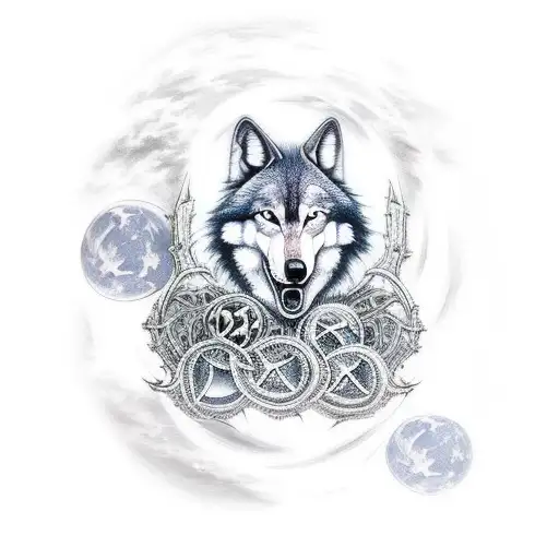 Witch Wolf Moon Stars