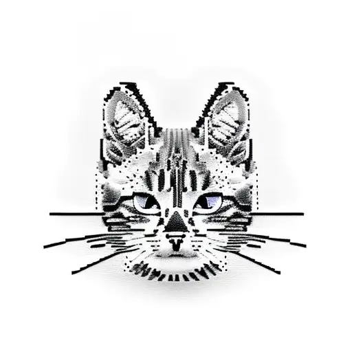 A Pixelated Cat Wearing A Police Uniform And Holding A Controller