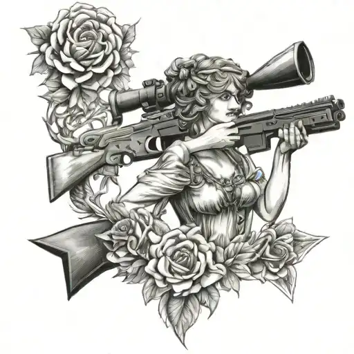 Hunting Goddess Diana With An Ar-15 Rifle