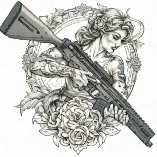 Hunting Goddess Diana With An Ar-15 Rifle