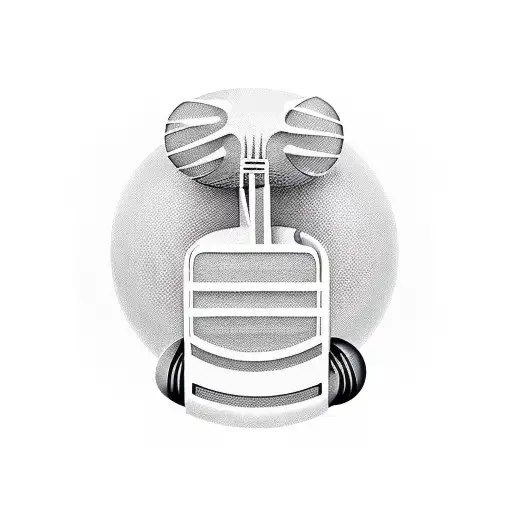 Microphone Intertwined With Musical Notes And Hip Hop Symbols