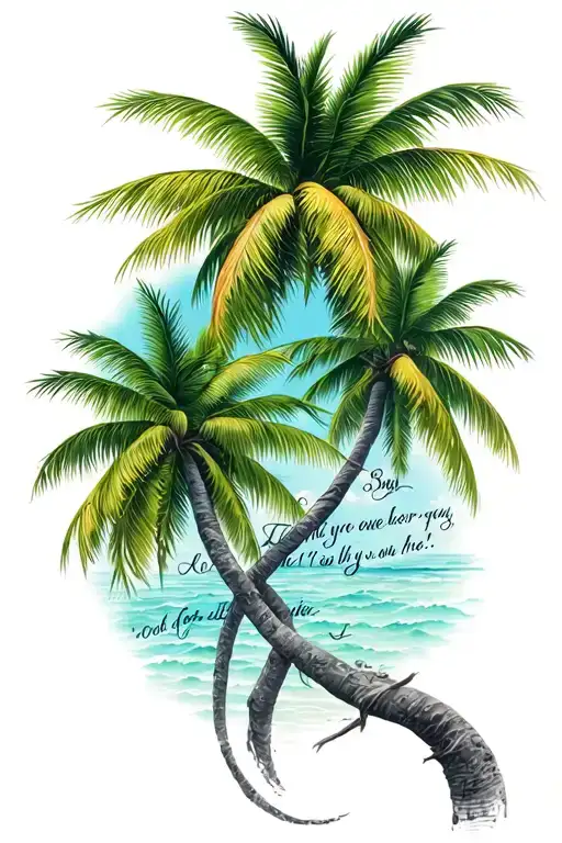 Palm Trees With Bible Verse Intertwined