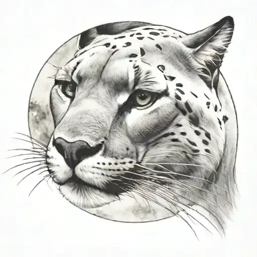 Puma Looks At The Moon