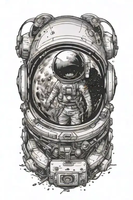 Mix Of Astronout Helmet And Dark Side Of The Moon Album Cover