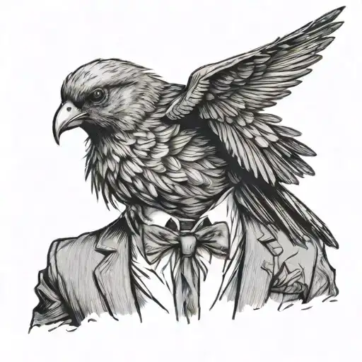 A Human Bird Wearing A Suit