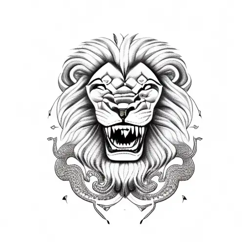 Snake With Lion Head