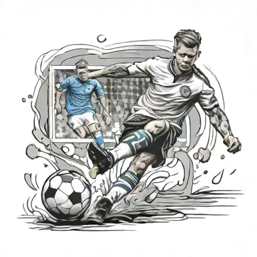 Football Soccer Player Kicking