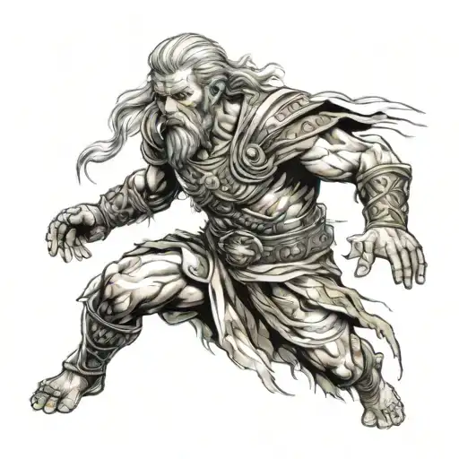 Aggressive Ancient Ages Colourful Male Fighter