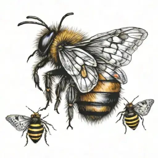 A Creature That Ist A Composite Being Of A Bee And A Butterfly Ready To Attack