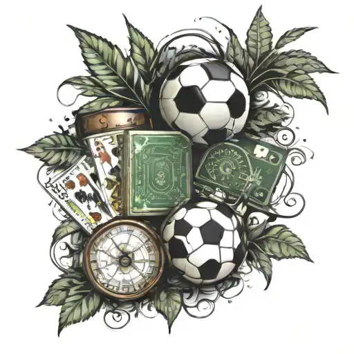 Football Refereeing And Casino With Few Weed Leaves