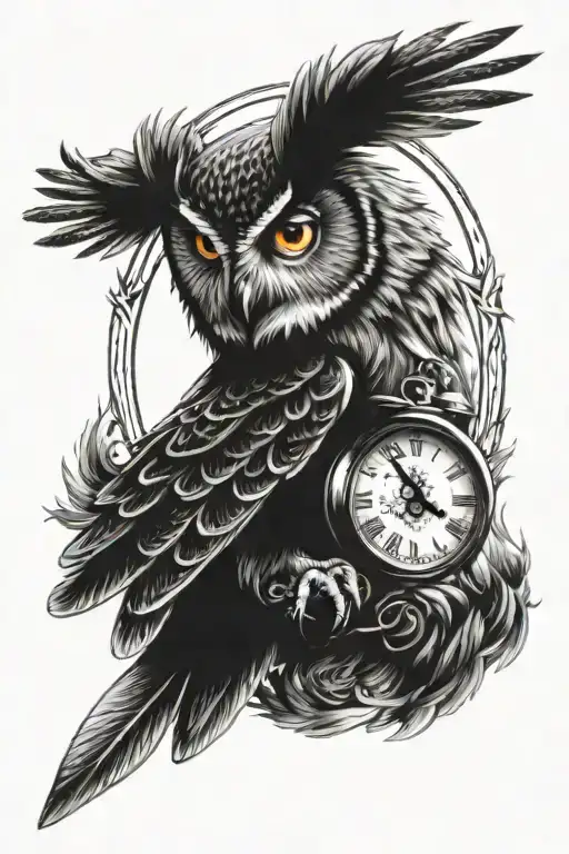 Owl With Clock