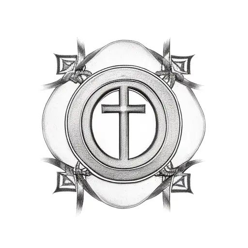 Christian Cross With Roman Date