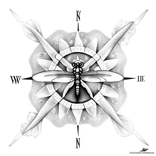 Dragonfly Sea Turtle Compass
