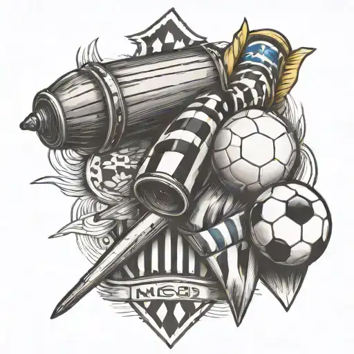 Football Refereeing Whistle And Pennant