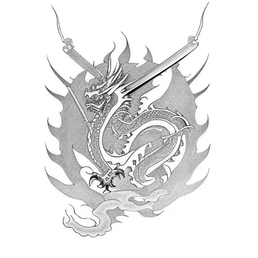 Dragon And Samurai Arm Sleeve