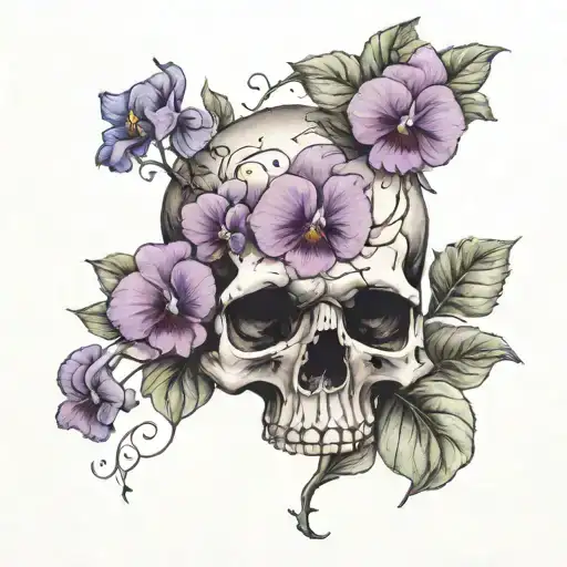 Violets & Skull Inside