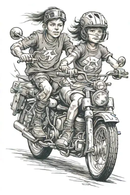 Son Daughter Football Motorbikes Amie