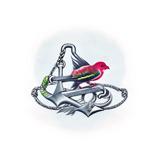 Kiwi Bird Sitting On An Anchor