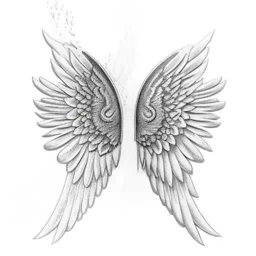 Wings With The Words Love Health Money Mixed Into The Design