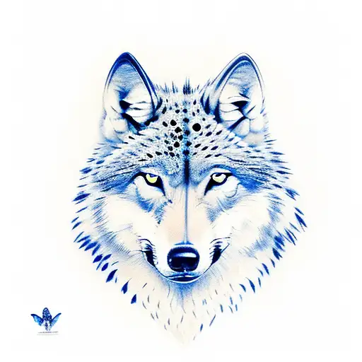 Wolf With Blue Butterfly And A Cheetah