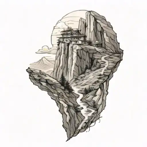 Mountain Cliff Edge Overlooking A Breathtaking