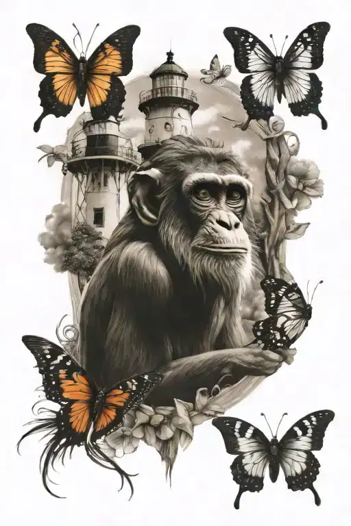 Lighthouse Dreamchatcher Monkey Elephant Butterfly