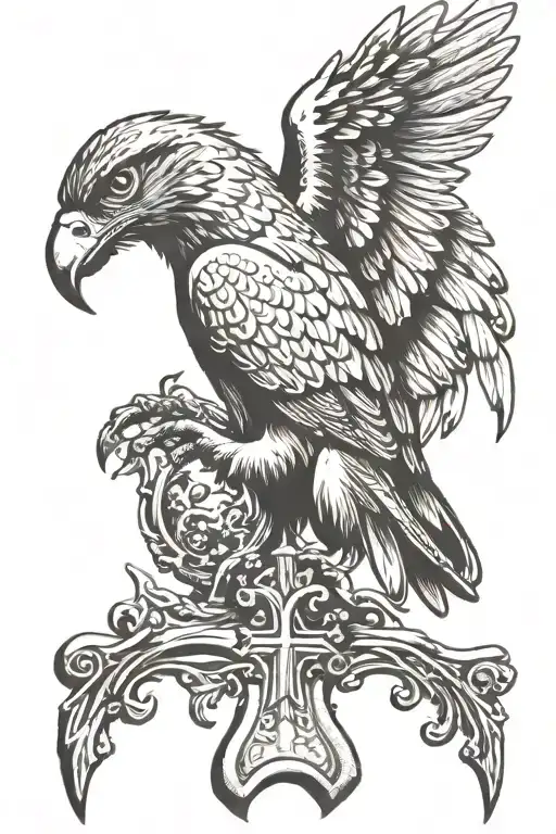 Polish Falcon Irish Catholic Cross