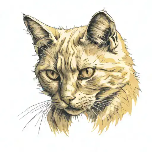 Minimalist Cut Yellow Fur Cat