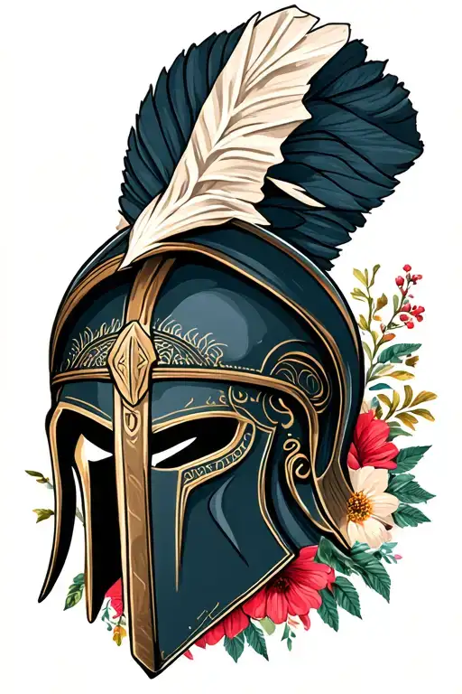 Spartan Helmet With Floral Frame Book